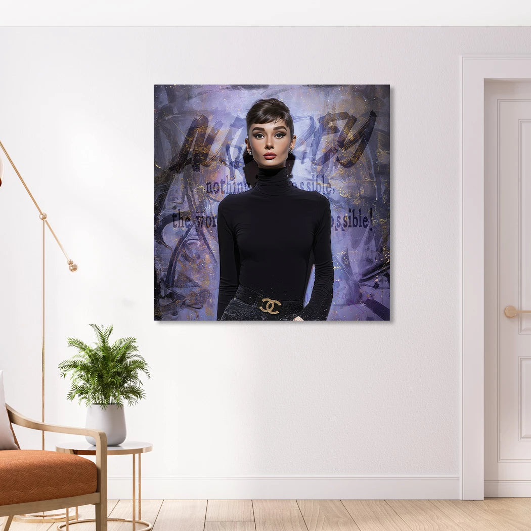 Audrey Hepburn Impossible Alu Dibond Wandbild