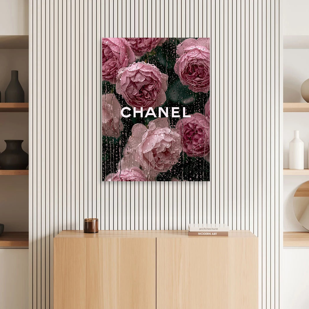 Chanel Rosenregen Aluminiumbild gebürstet