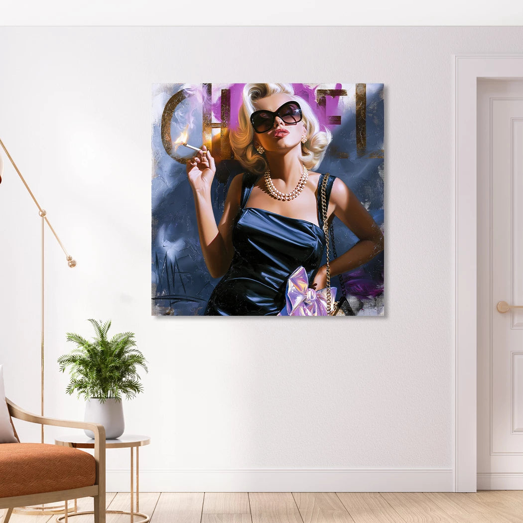 Marilyn Monroe Smoke Alu Dibond Wandbild