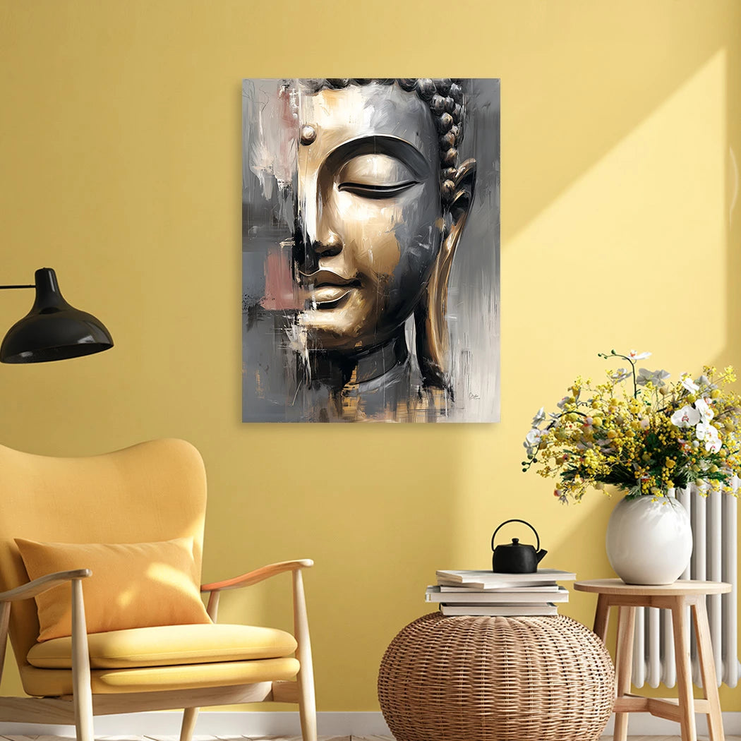 Buddha Gold Leinwand Bild