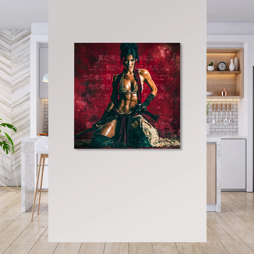 Rote Ronin Alu Dibond Wandbild
