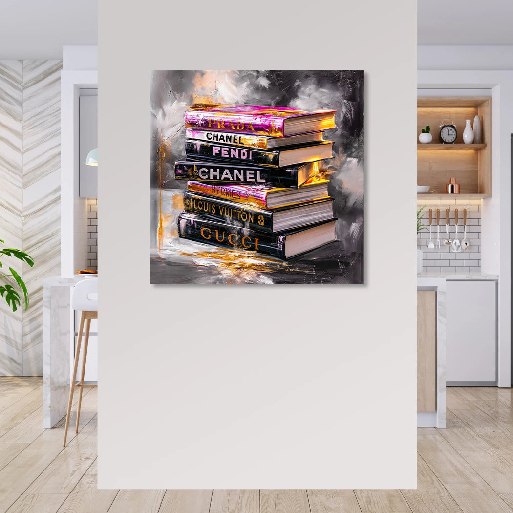 Fashion Bücher Alu Dibond Wandbild