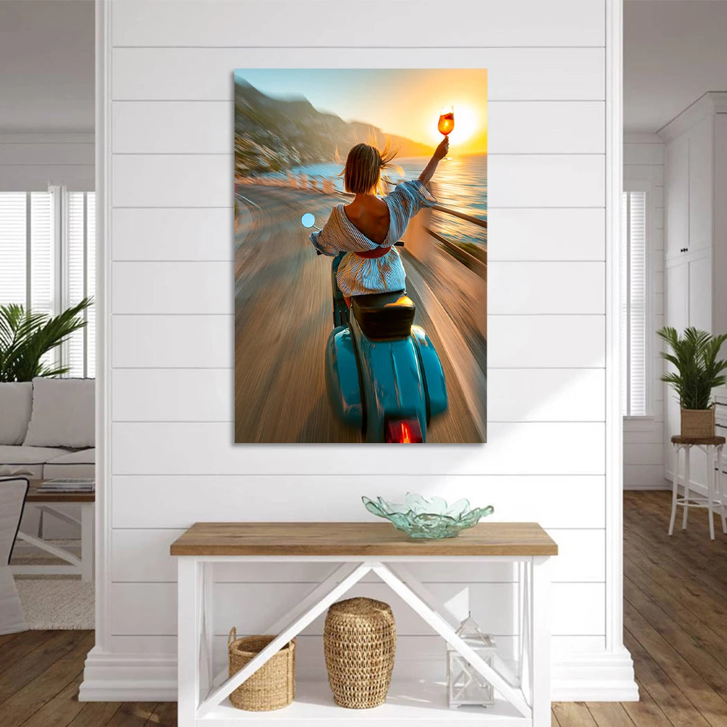 Vespa Dolce Vita Aluminiumbild gebürstet