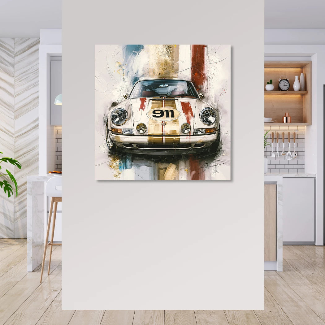 Porsche 911 Racing Alu Dibond Wandbild