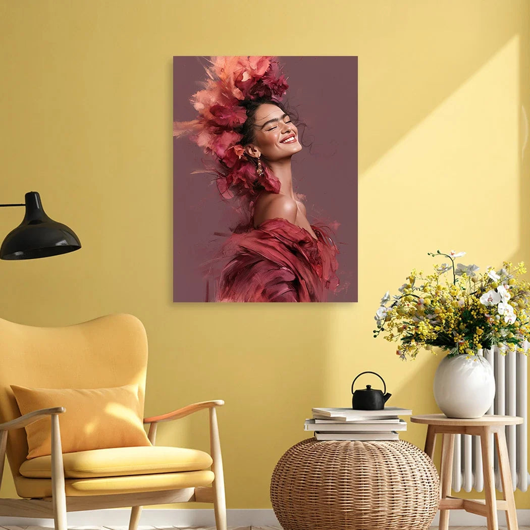 Frida Kahlo Rosenrausch Aluminiumbild gebürstet