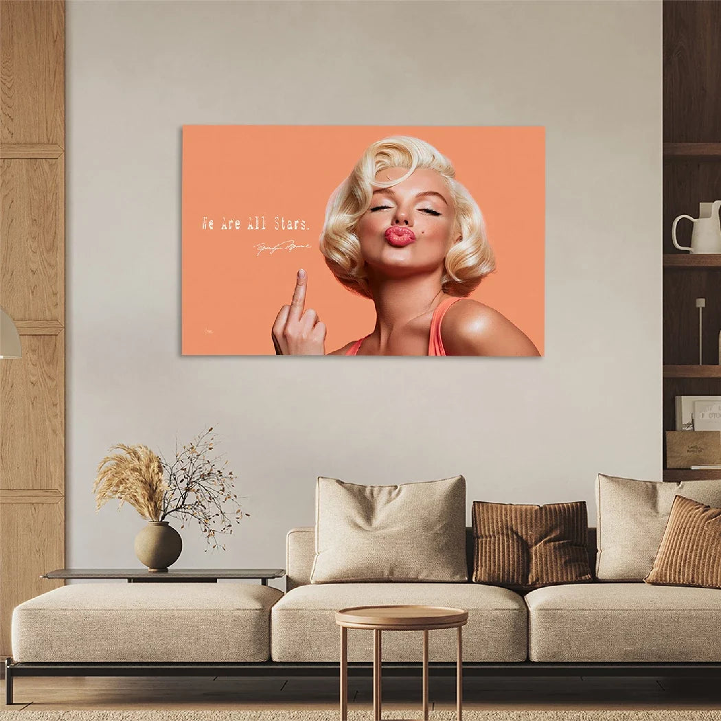 Marilyn Monroe Star Kiss Aluminiumbild gebürstet