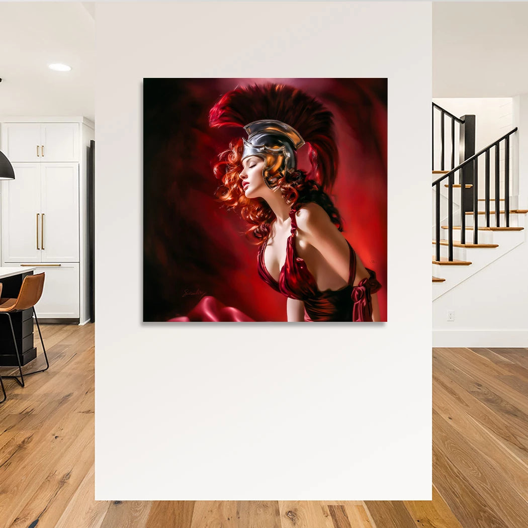 Römerin in Rot Leinwand Bild