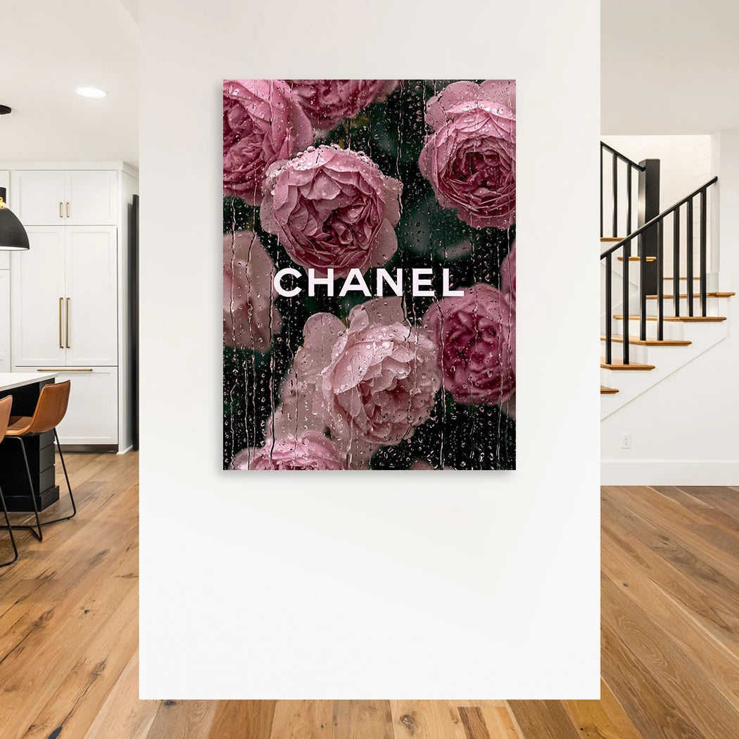 Chanel Rosenregen Aluminiumbild gebürstet