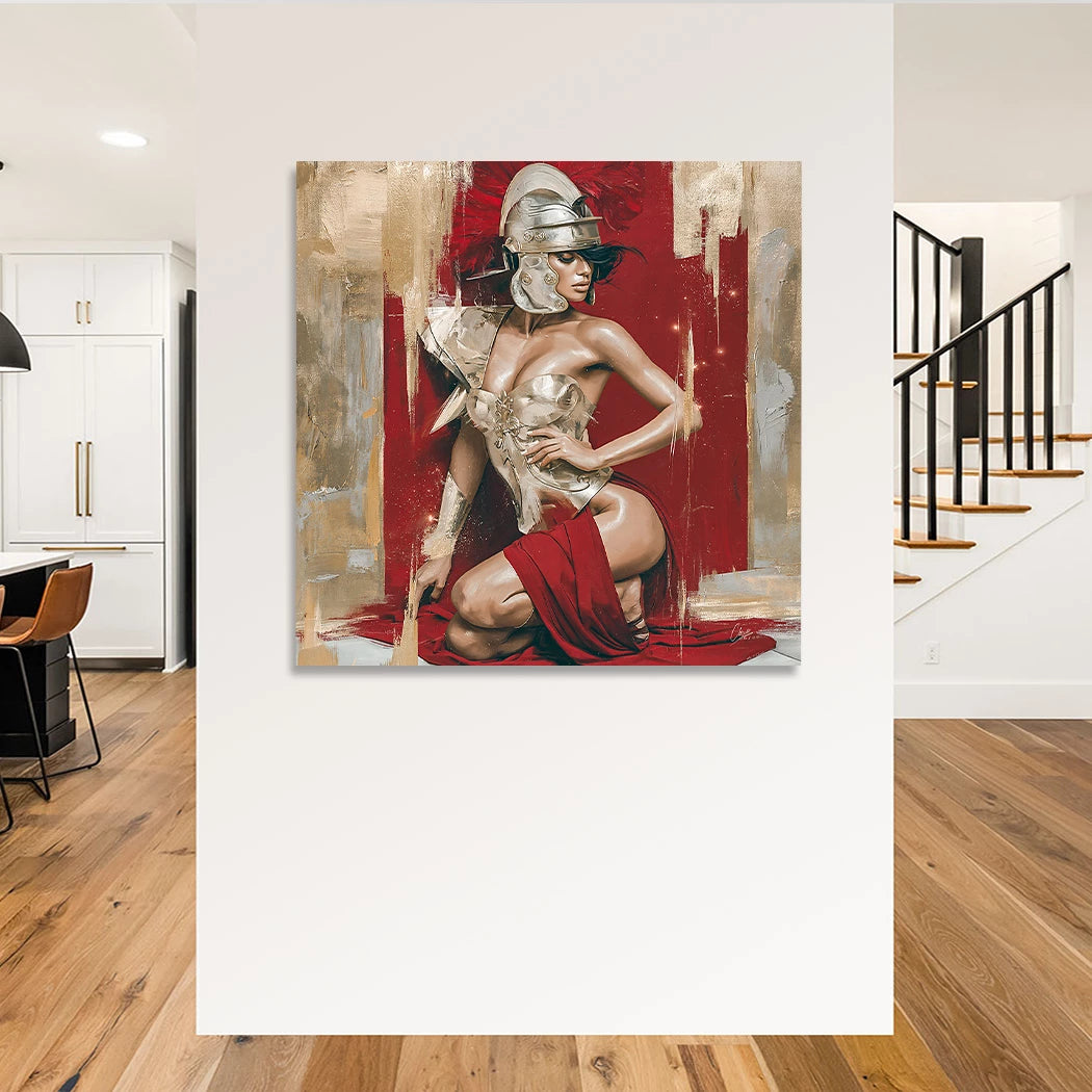 Goldene Gladiatorin Leinwand Bild
