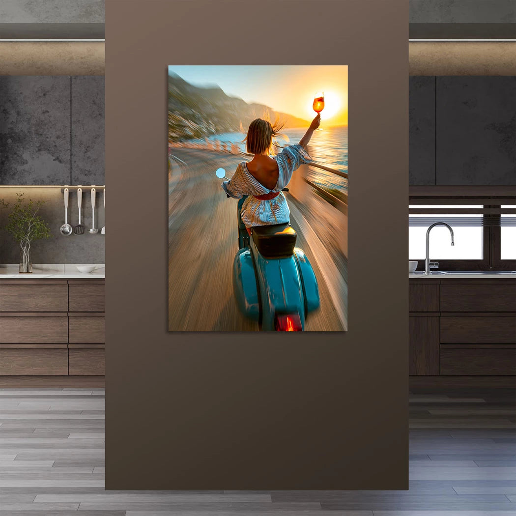 Vespa Dolce Vita Aluminiumbild gebürstet