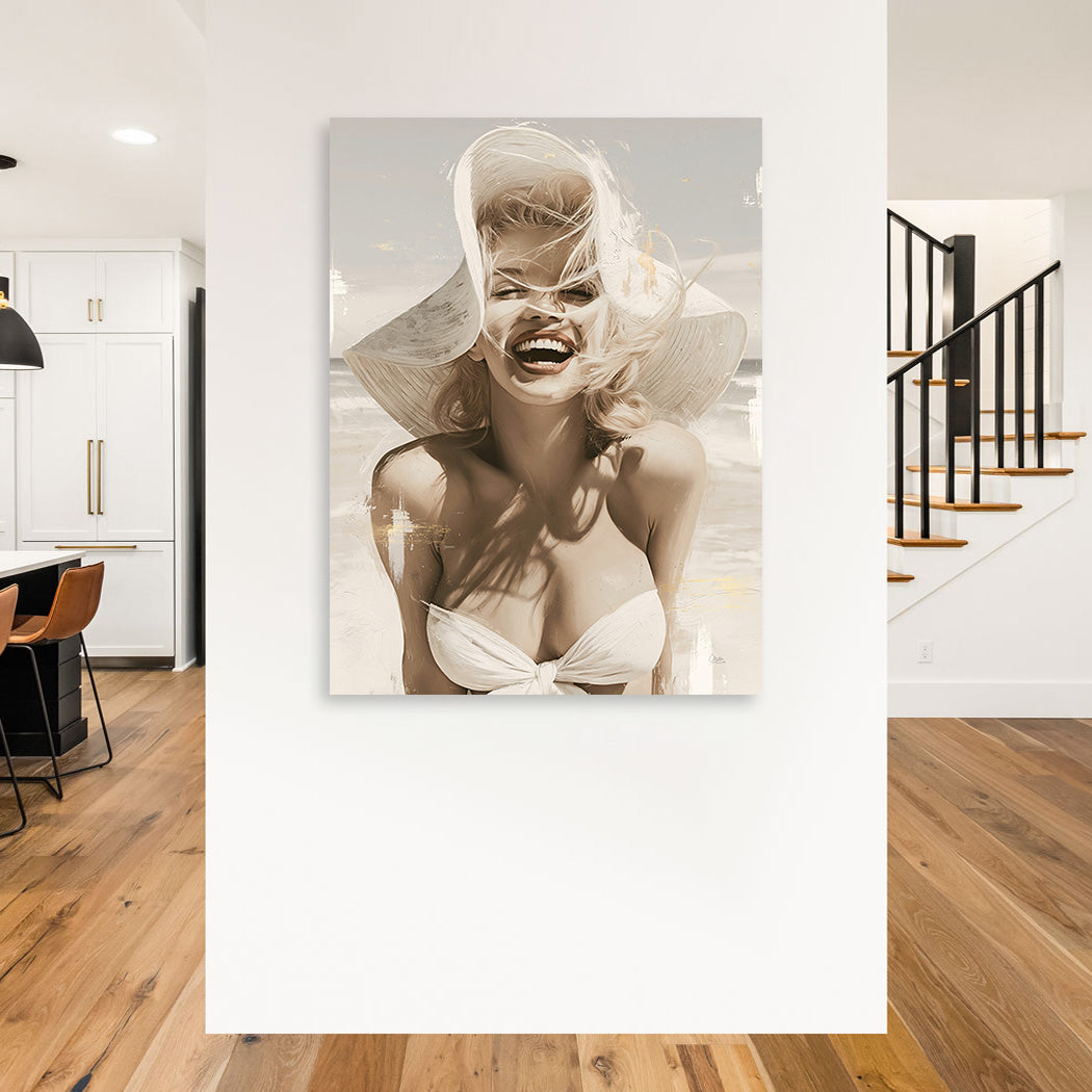 Marilyn Monroe Summer Smile Aluminiumbild gebürstet