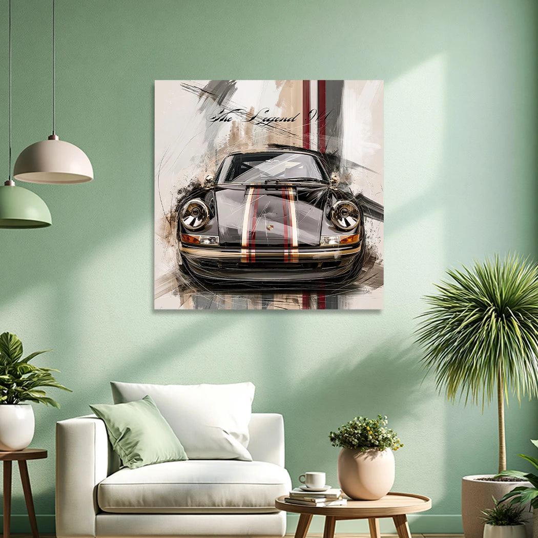 Porsche 911 Black Line Leinwand Bild