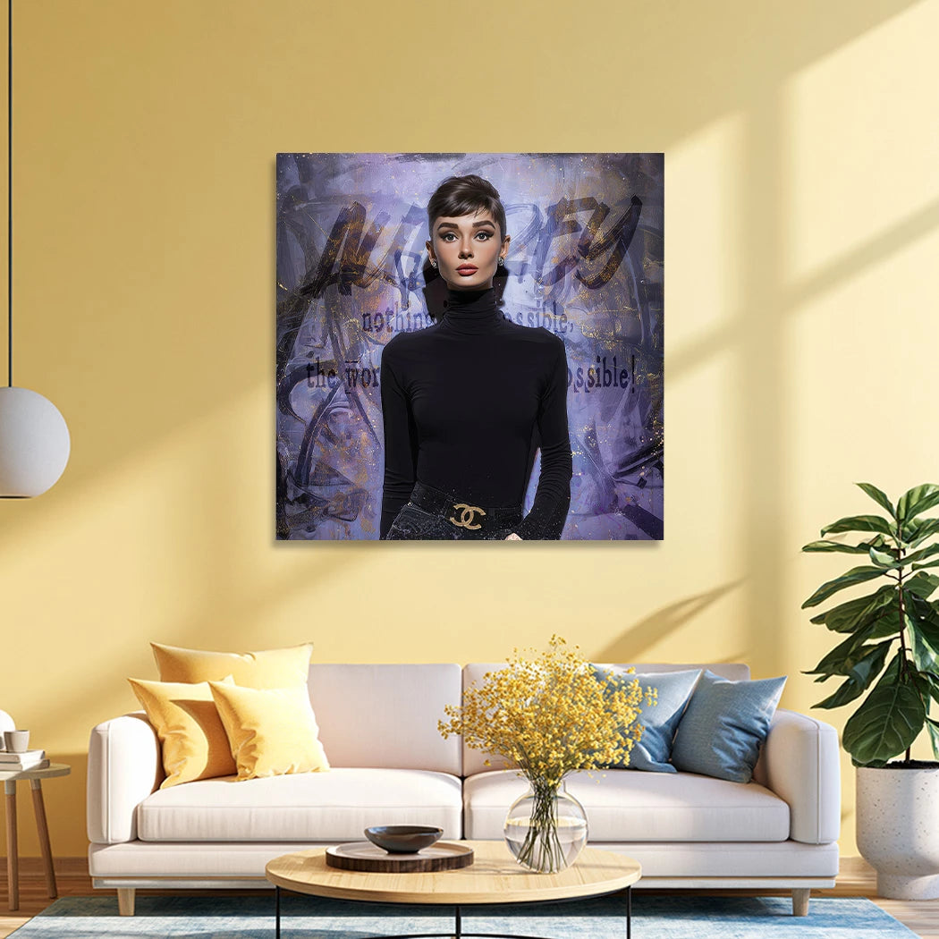 Audrey Hepburn Impossible Aluminiumbild gebürstet