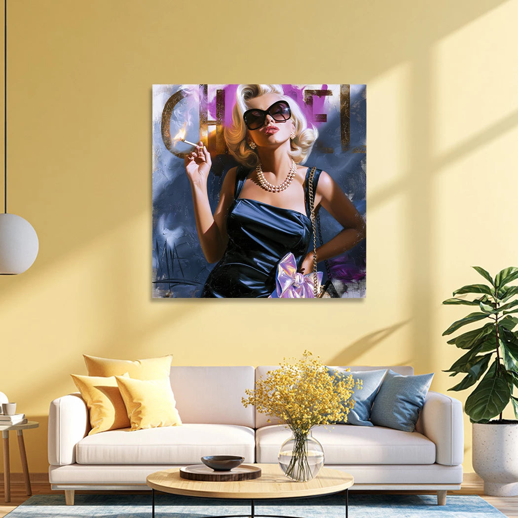 Marilyn Monroe Smoke Aluminiumbild gebürstet