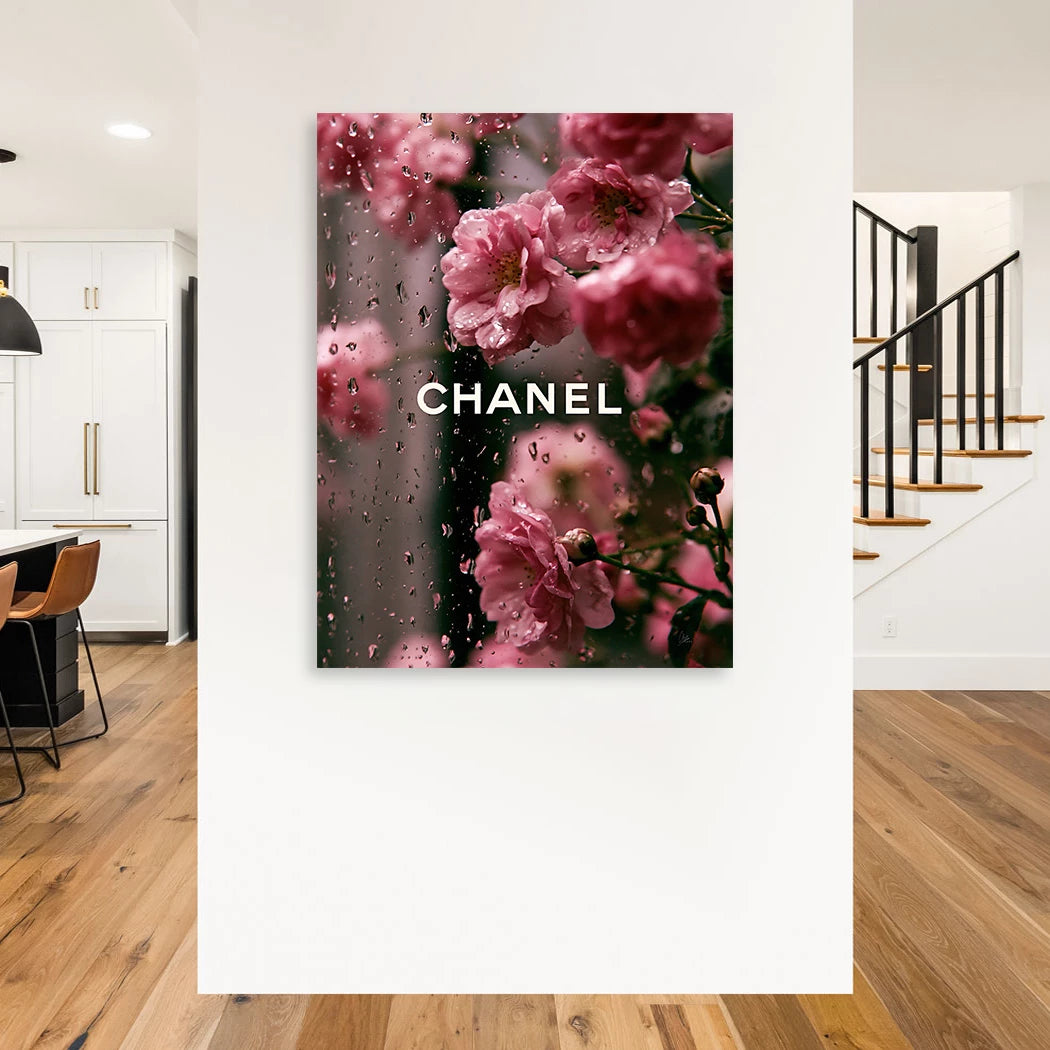 Chanel Blütenregen Aluminiumbild gebürstet