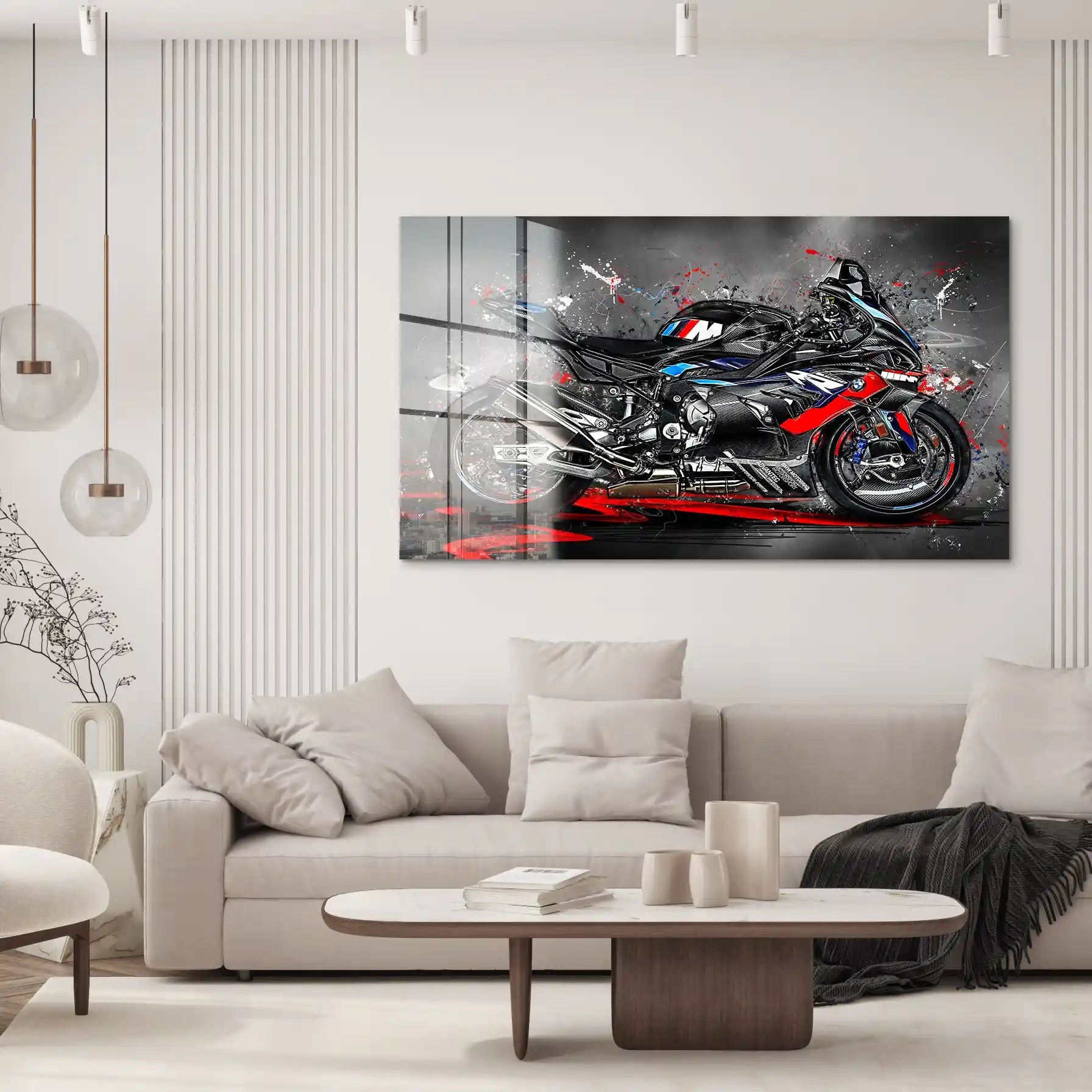 BMW M1000 Motorrad Abstrakt Black Style Acrylglas Bild INGALERIE