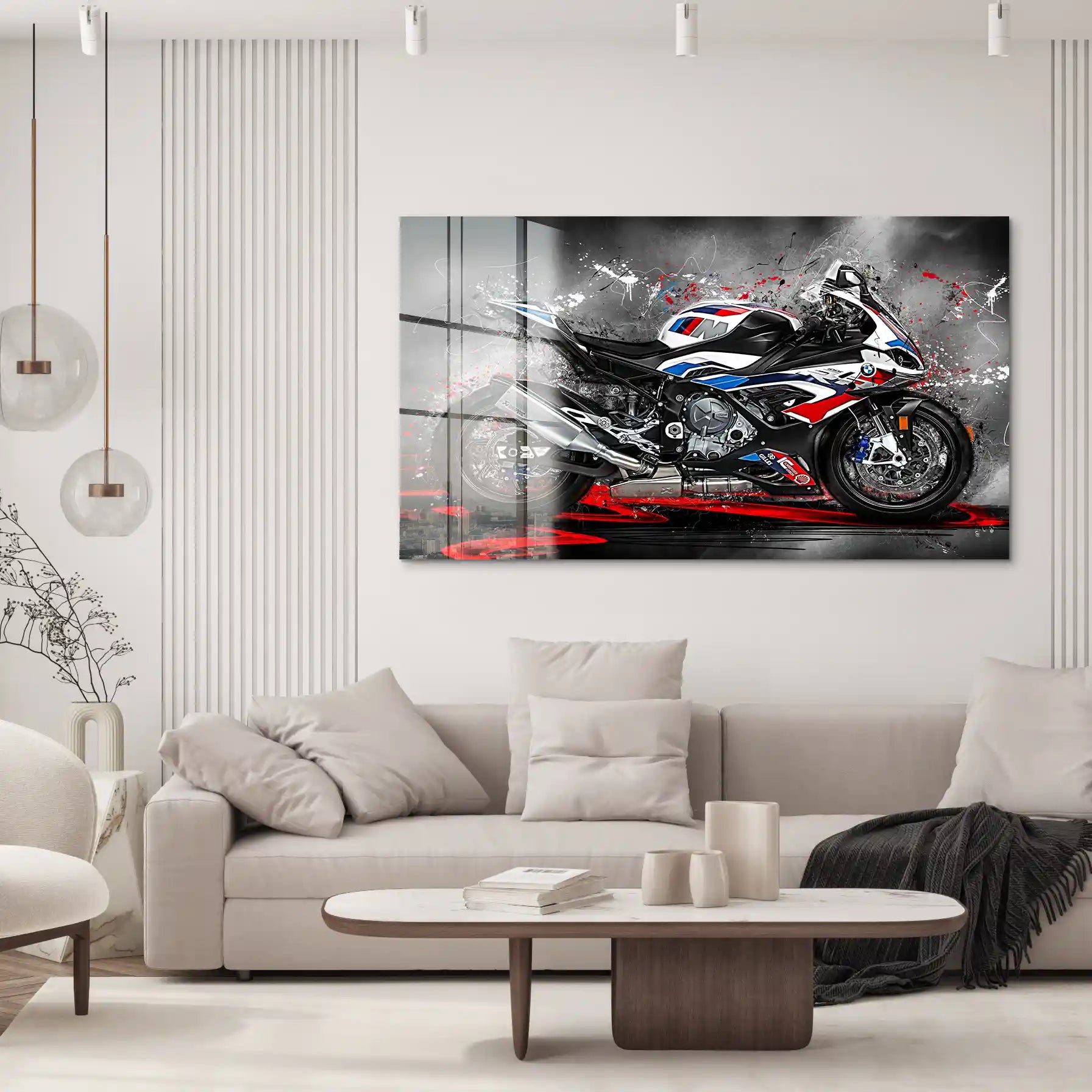 BMW M1000 Motorrad Abstrakt Style Acrylglas Bild INGALERIE