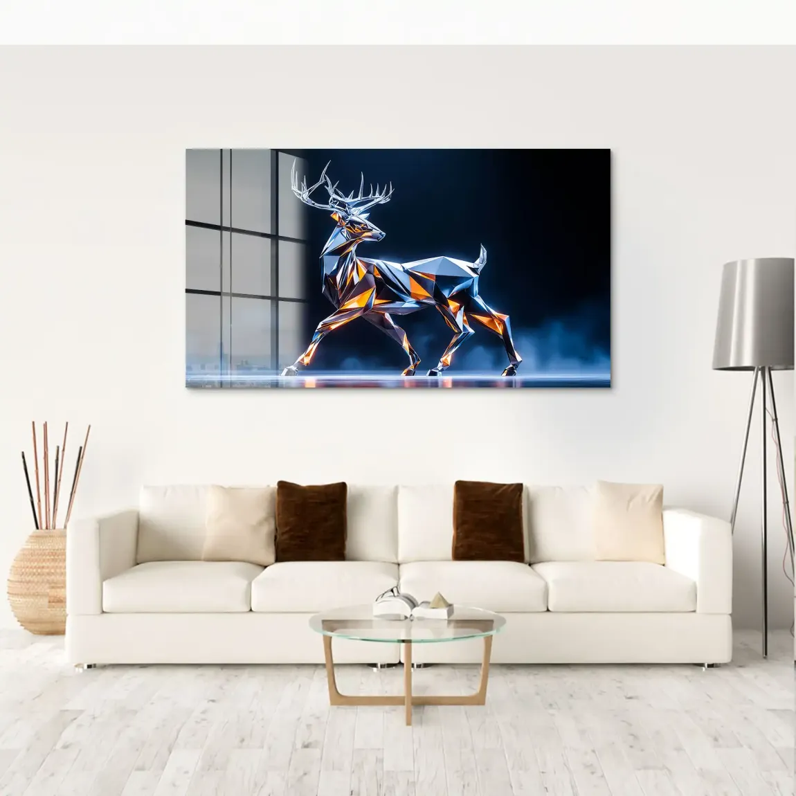 Kristall Hirsch Acrylglas Bild