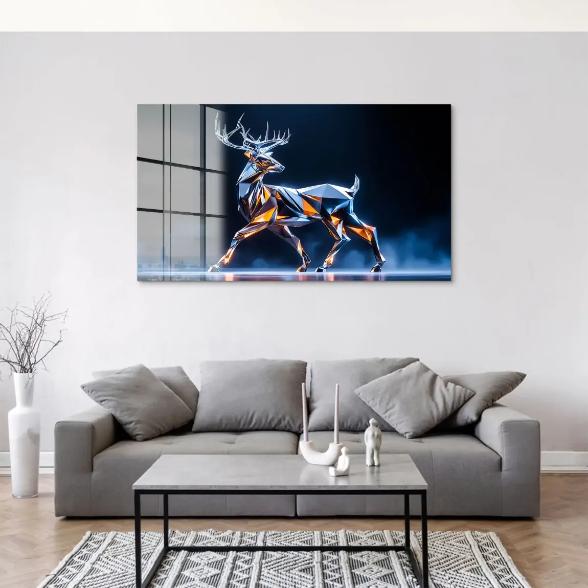 Kristall Hirsch Acrylglas Bild