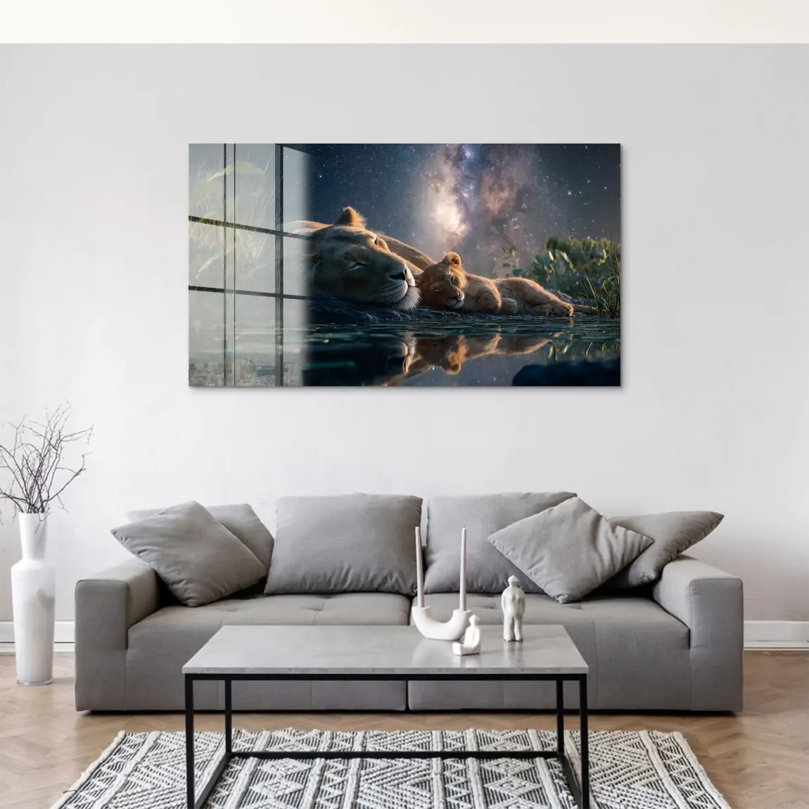 Löwen Serenade Acrylglasbild
