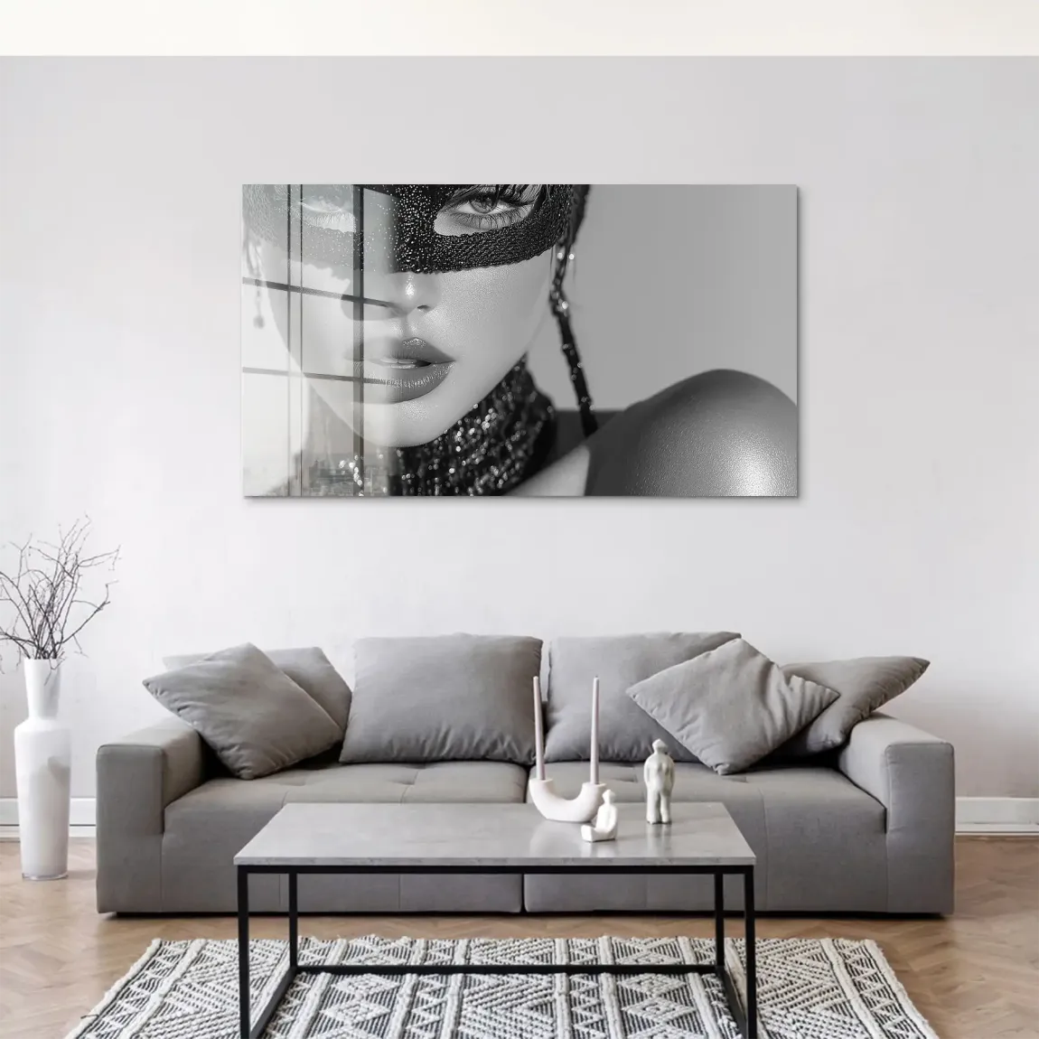 Masked Beauty Noir Art Acrylglas Bild