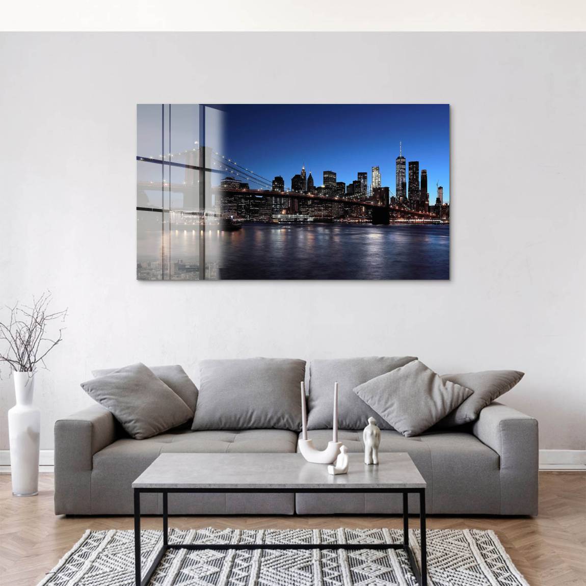 Manhatten bei Nacht Acrylglasbild