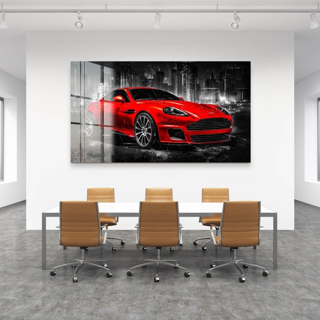 Aston Martin Abstrakt Red Style Acrylglas Bild INGALERIE