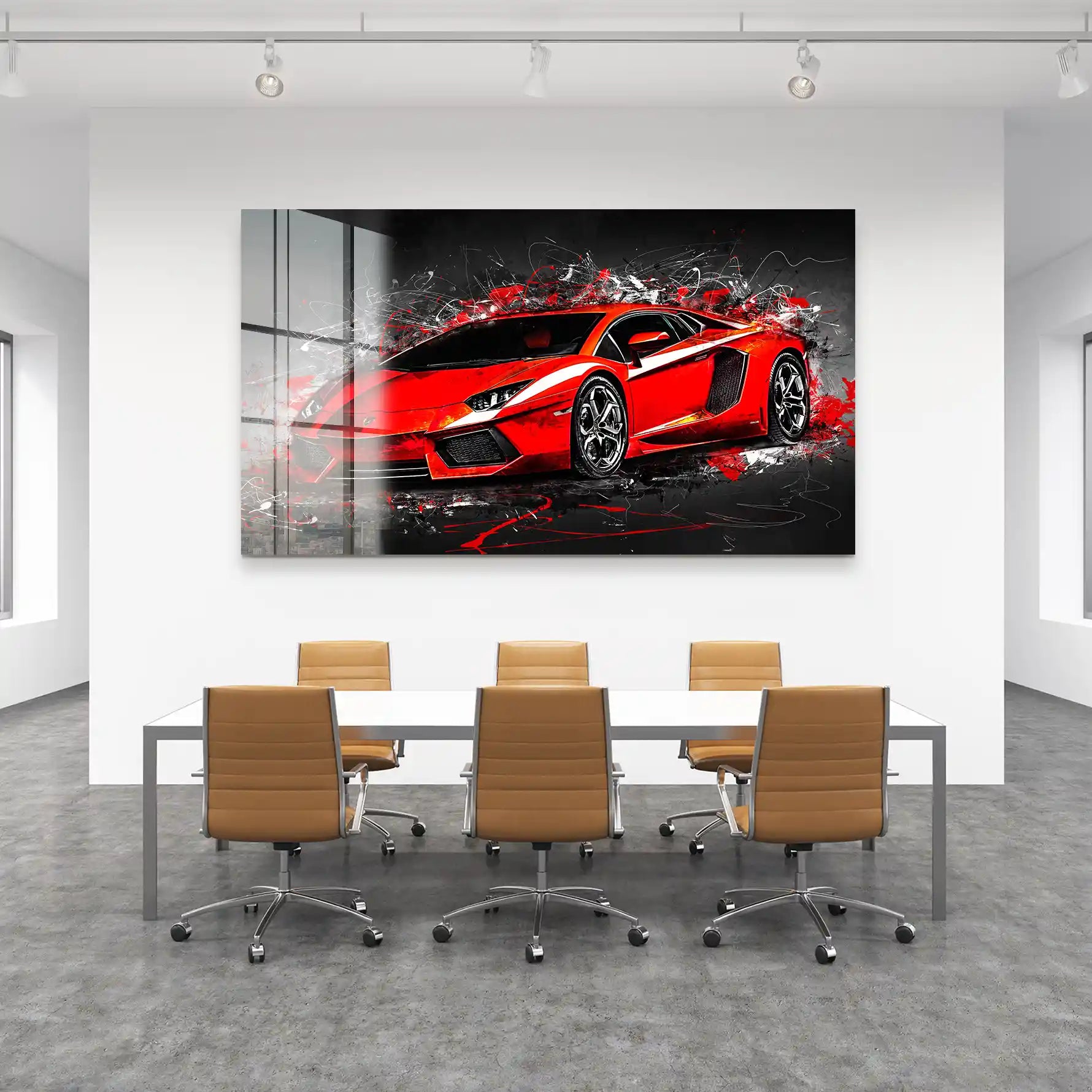 Lambo Aventador Abstrakt Rot Acrylglas Bild INGALERIE