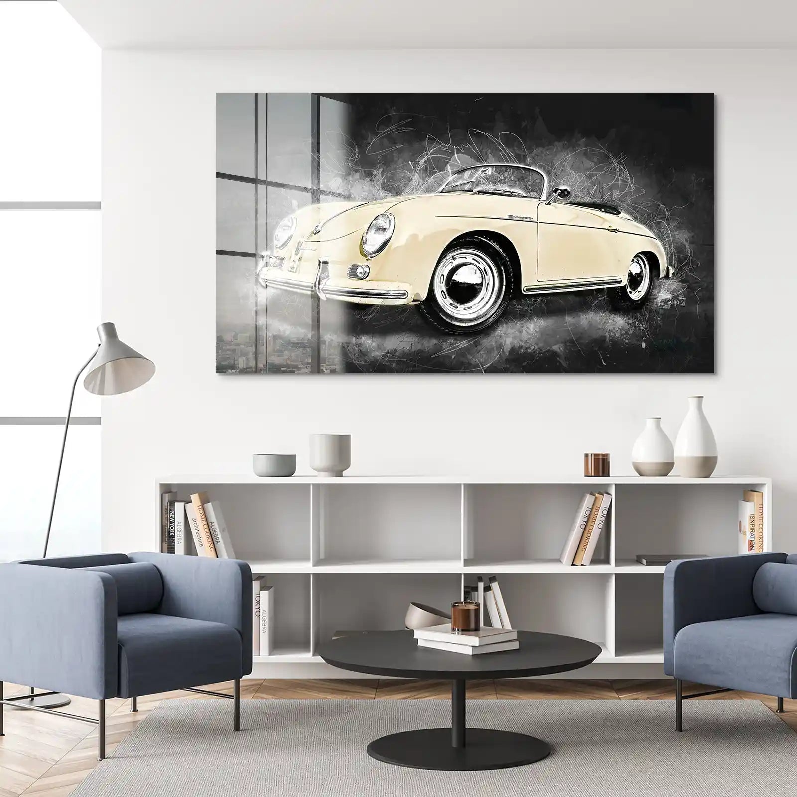 Retro Porsche Speedster Abstrakt Style Acrylglas Bild INGALERIE