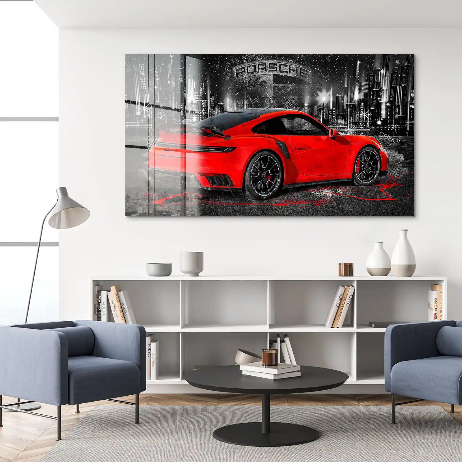 Porsche 911 Turbo Abstrakt Rot Acrylglas Bild INGALERIE