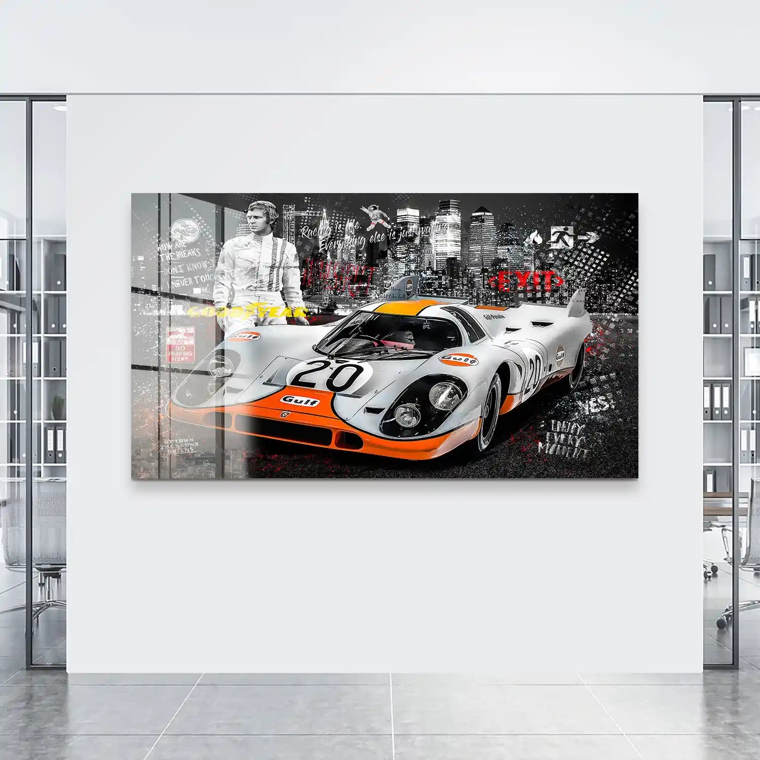 Steve McQueen Porsche 917 Black Style Acrylglas Bild INGALERIE