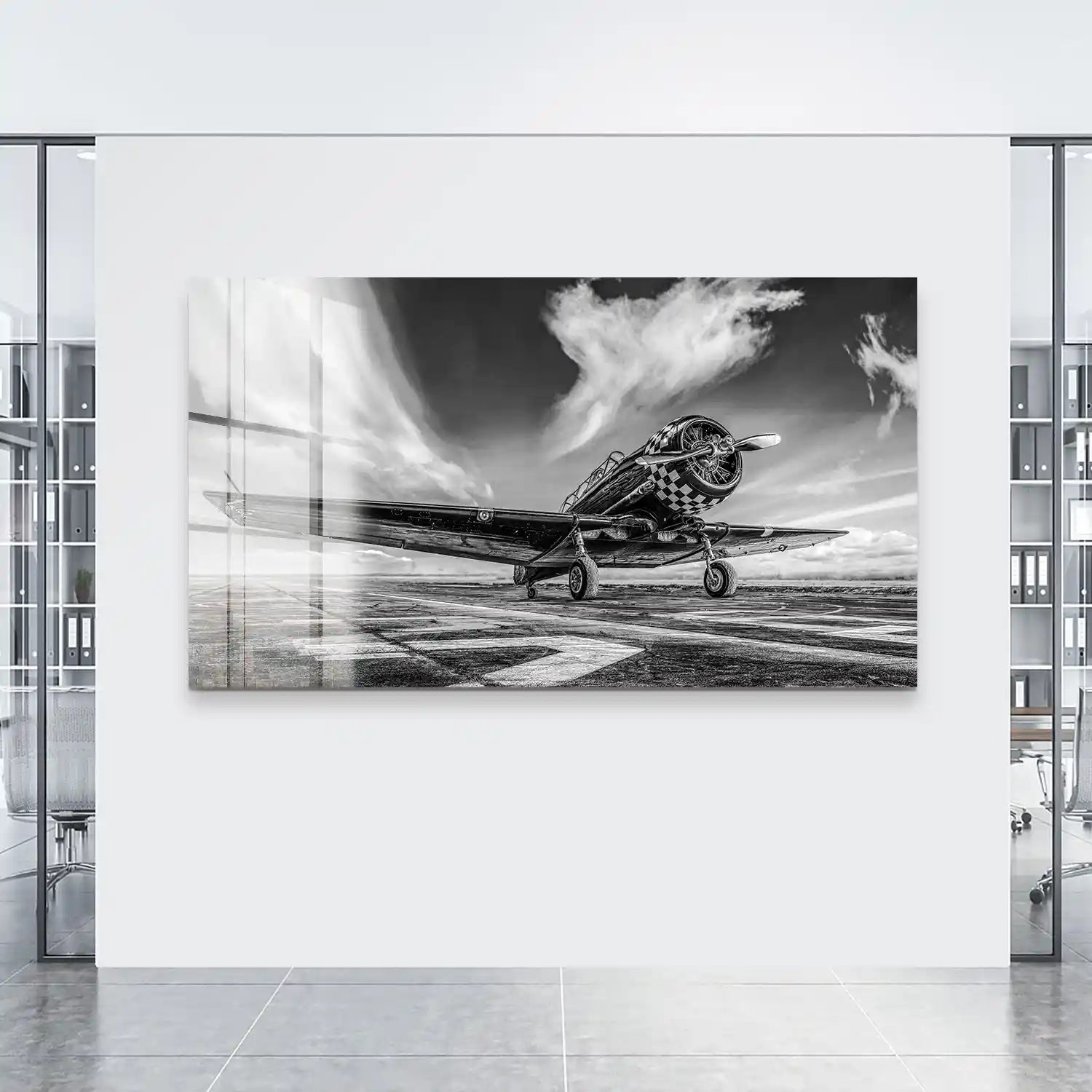 Retro Propeller Flugzeug Acrylglas Bild INGALERIE