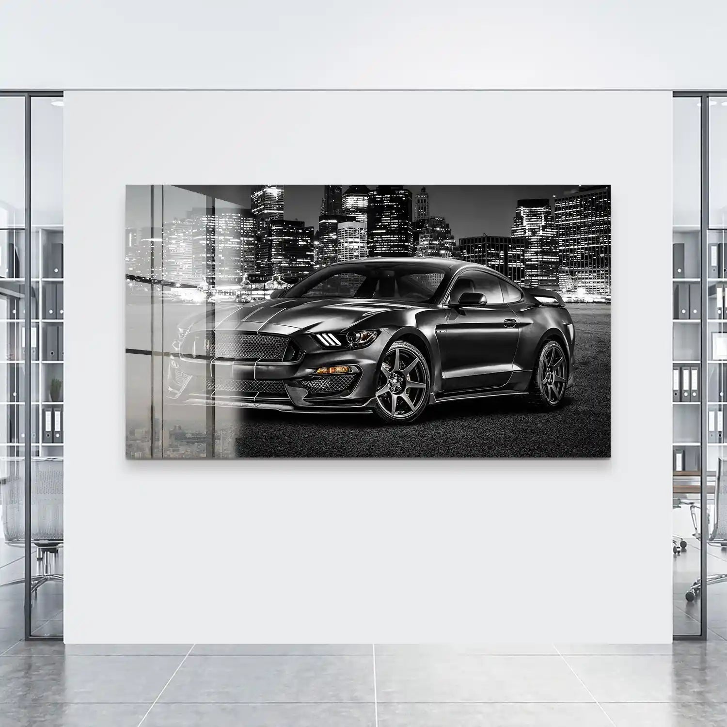 Ford Mustang Black City Acrylglas Bild INGALERIE