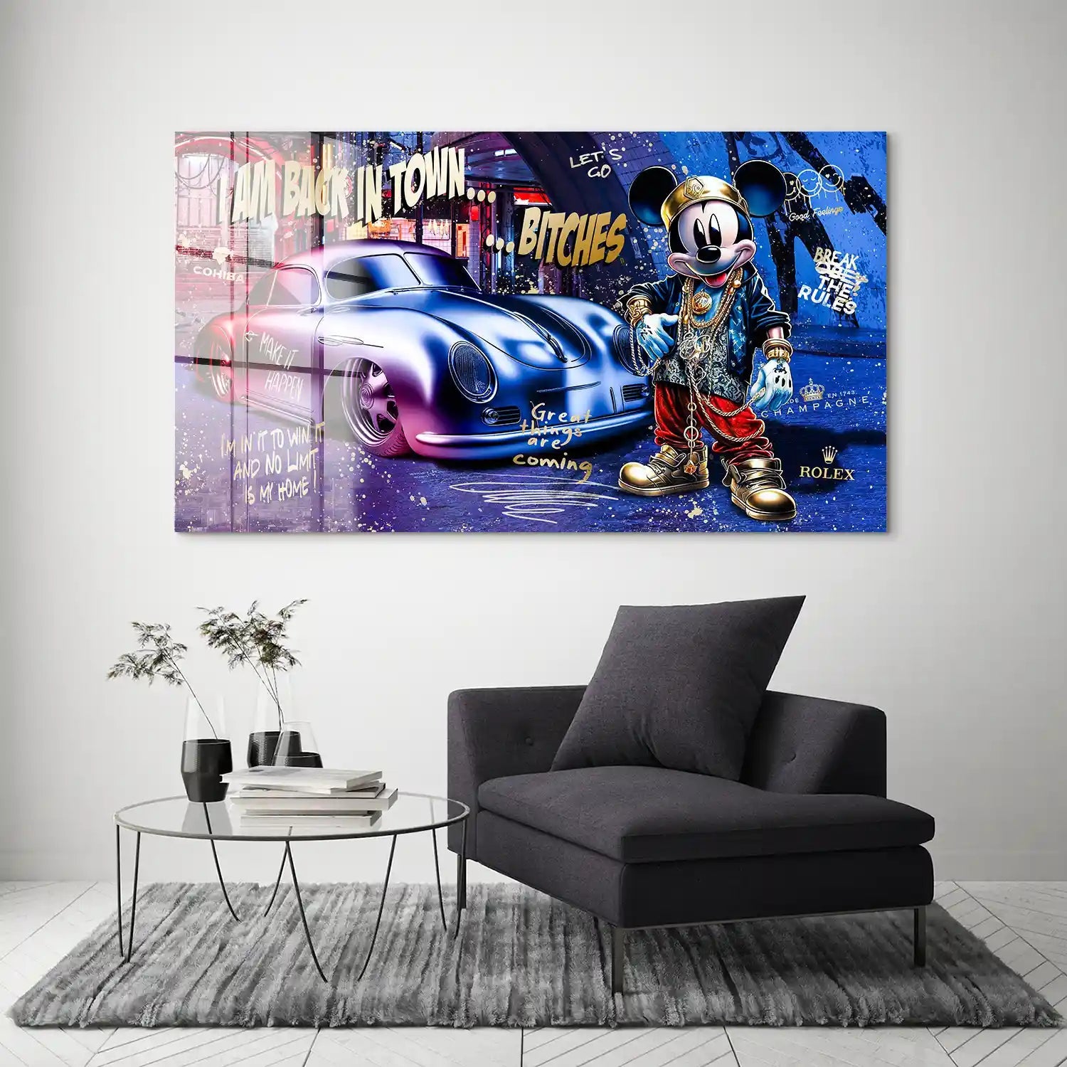 Micky Porsche 356 Pop Art Style Acrylglas Bild INGALERIE