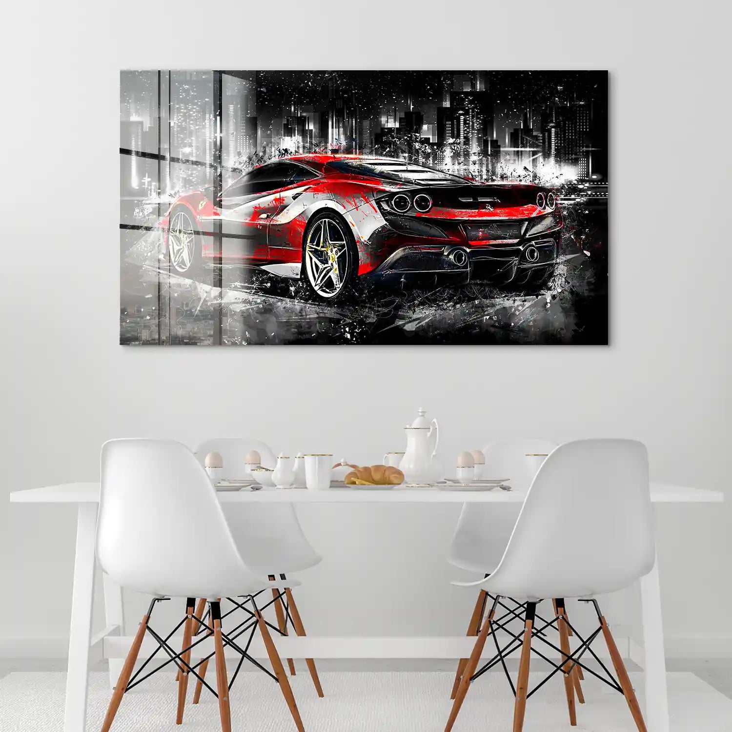 Ferrari F8 Abstrakt Style Acrylglas Bild INGALERIE