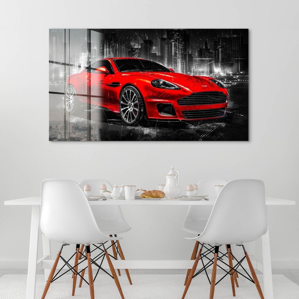 Aston Martin Abstrakt Red Style Acrylglas Bild INGALERIE