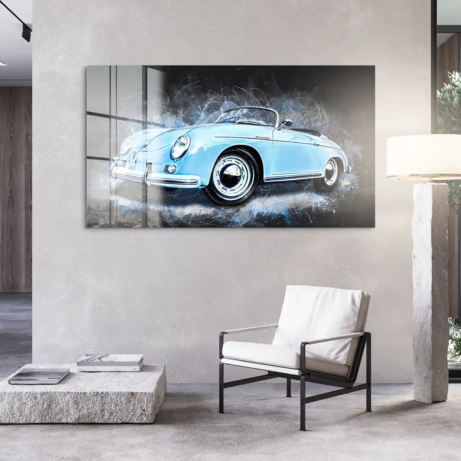 Blue Porsche Speedster Abstrakt Style Acrylglas Bild INGALERIE