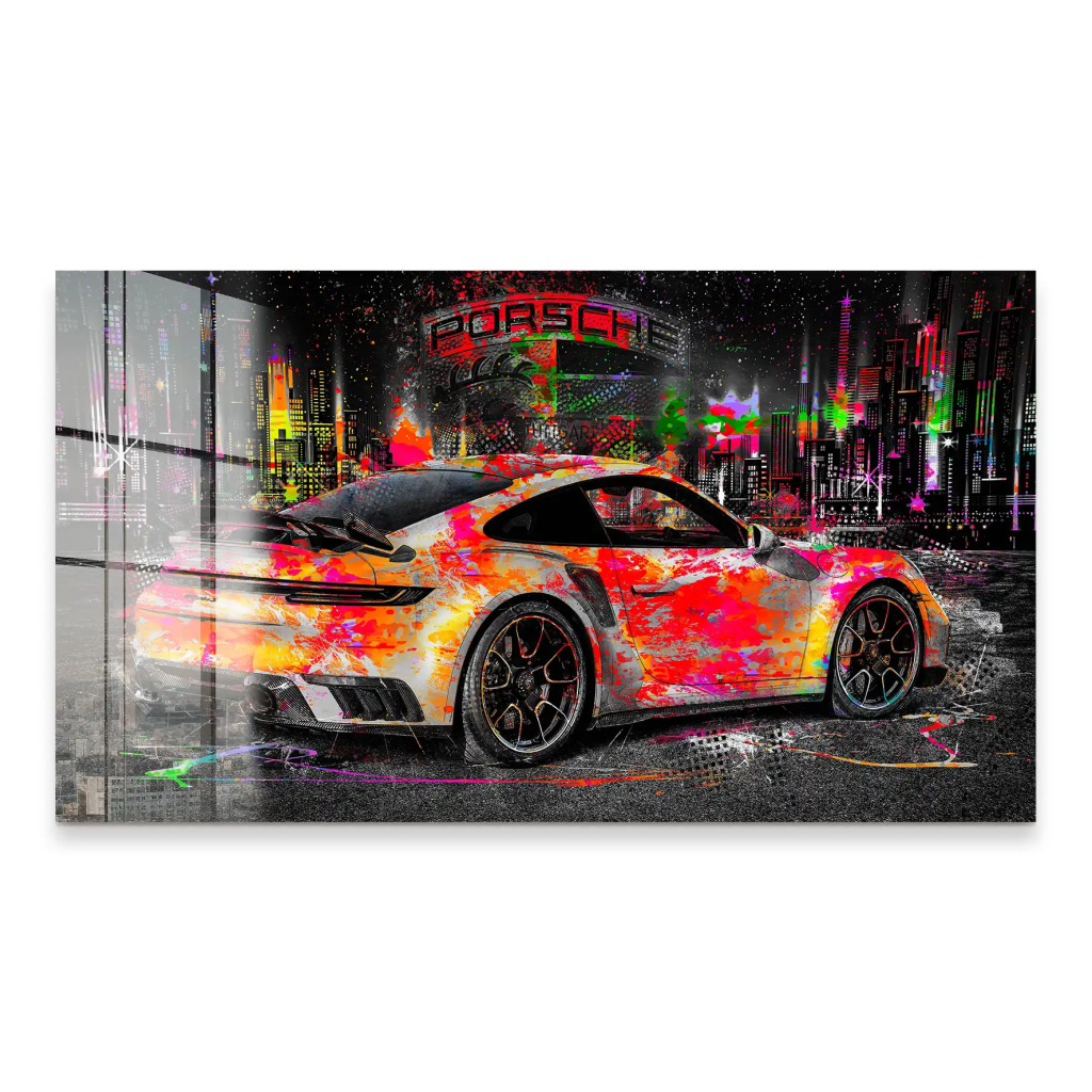 Porsche 911 Turbo Pop Art Style Acrylglas Bild INGALERIE