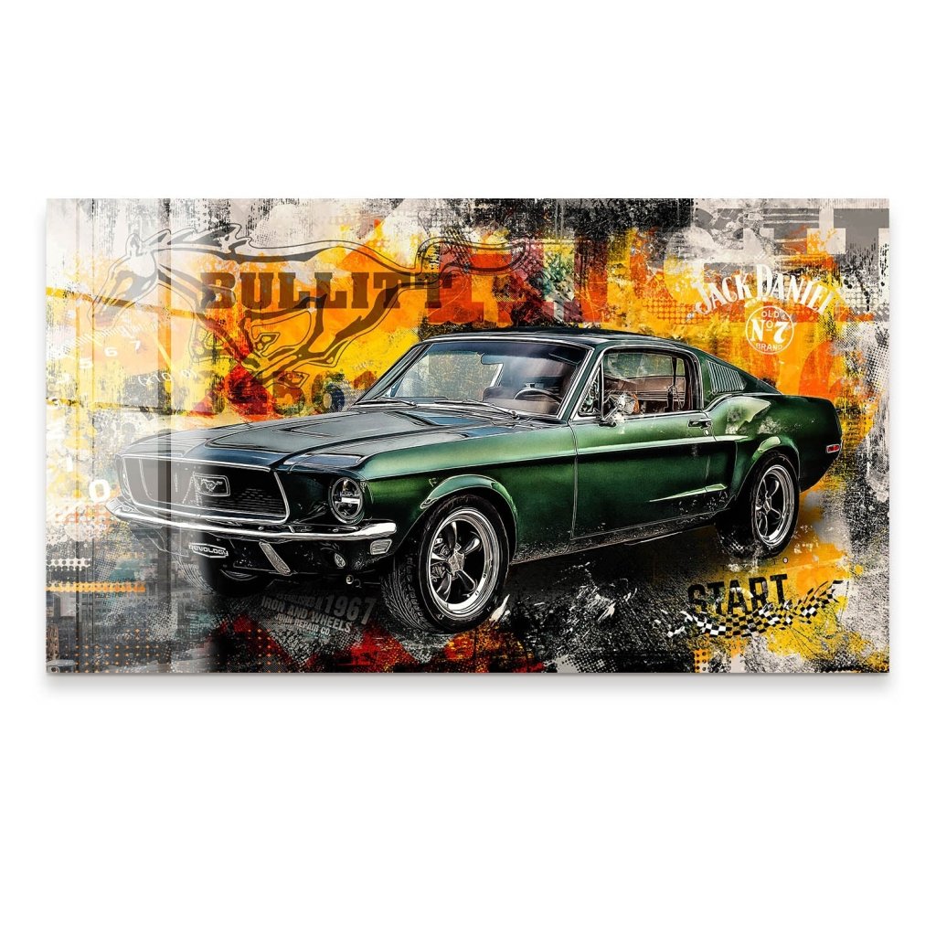 Ford Mustang Bullitt Pop Art Acrylglas Bild INGALERIE