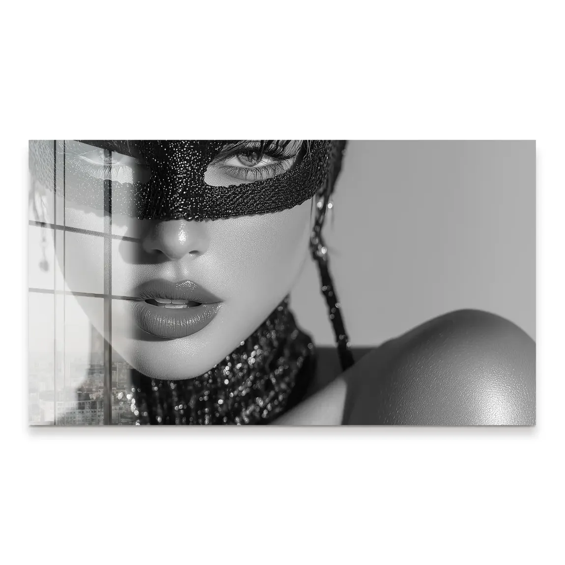 Masked Beauty Noir Art Acrylglas Bild