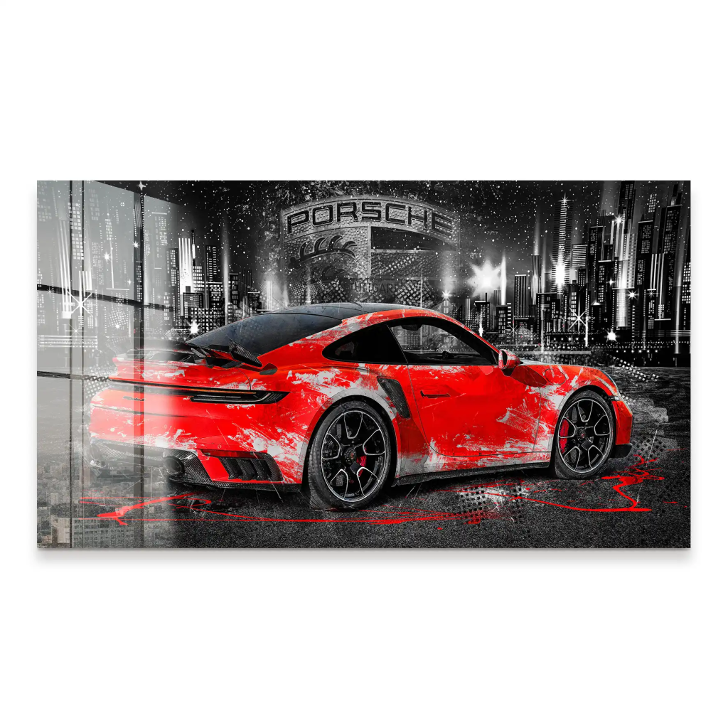 Porsche 911 Turbo Abstrakt Style Acrylglas Bild INGALERIE