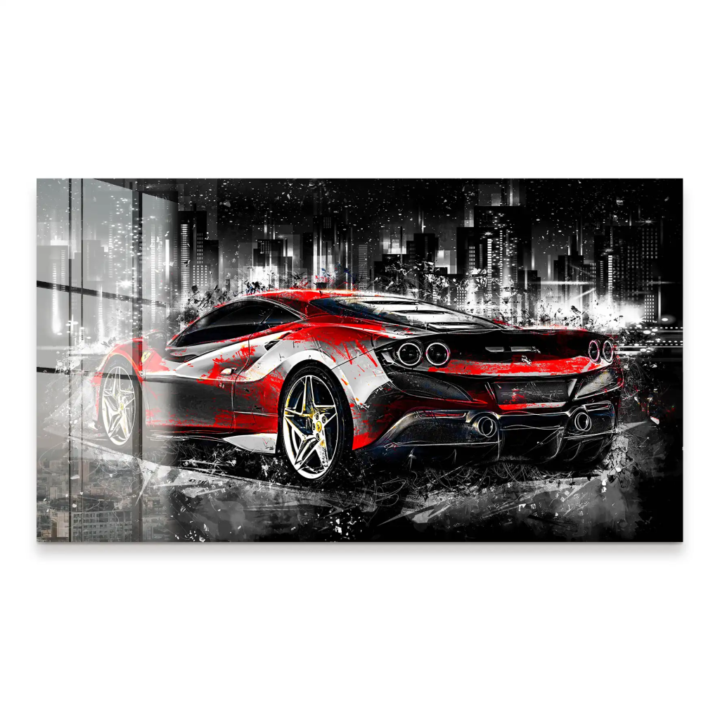 Ferrari F8 Abstrakt Style Acrylglas Bild INGALERIE