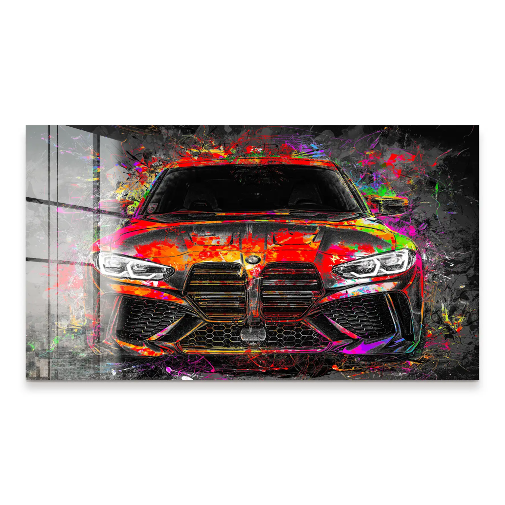 BMW M4 Pop Art Style Acrylglas Bild INGALERIE