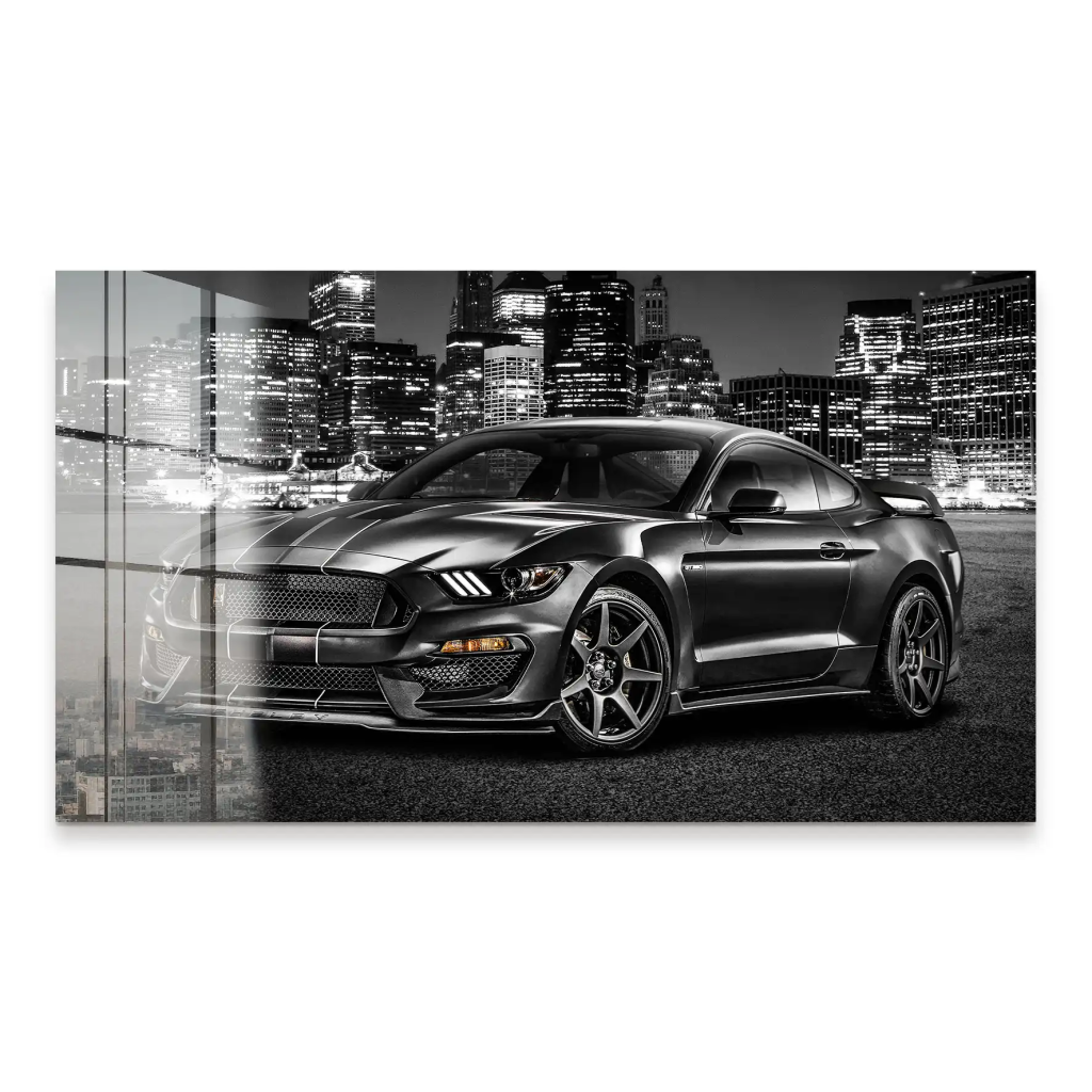 Ford Mustang Black City Acrylglas Bild INGALERIE