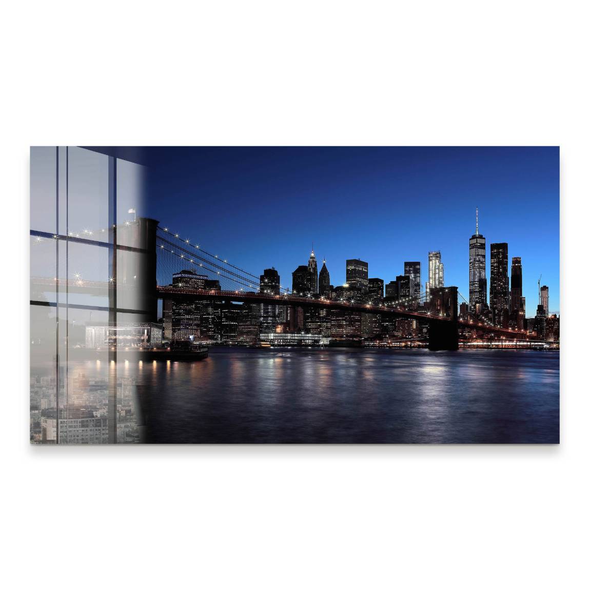 Manhatten bei Nacht Acrylglasbild