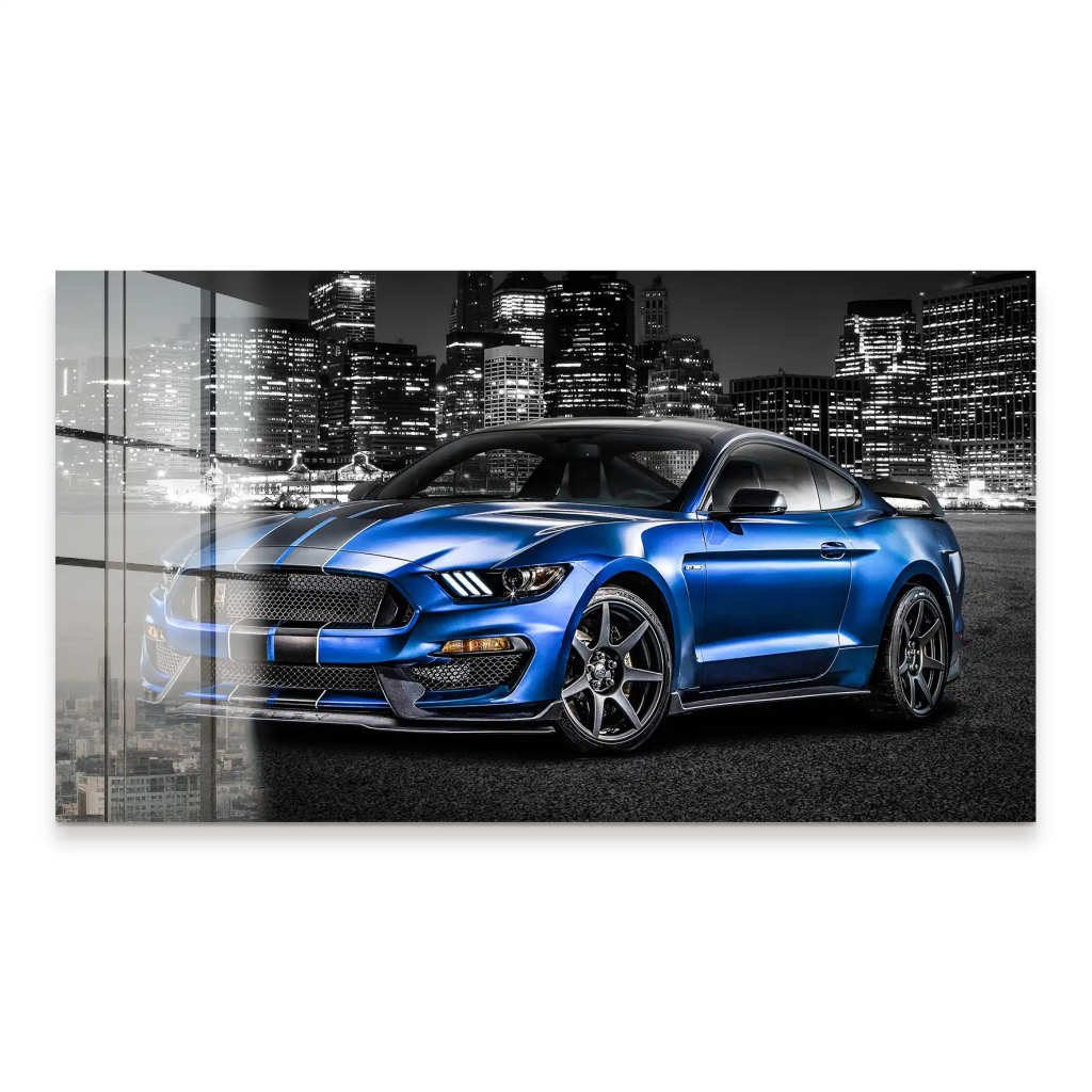 Ford Mustang Blue City Acrylglas Bild INGALERIE