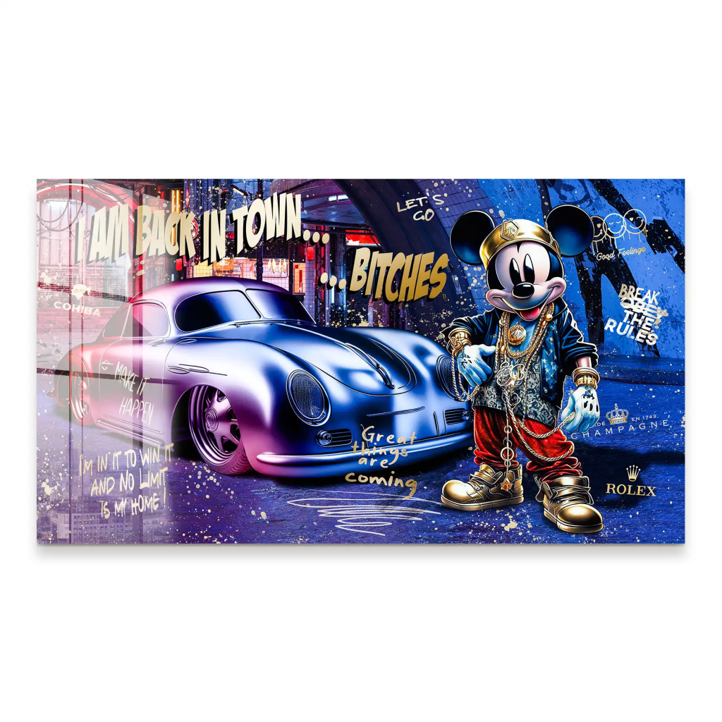 Micky Porsche 356 Pop Art Style Acrylglas Bild INGALERIE