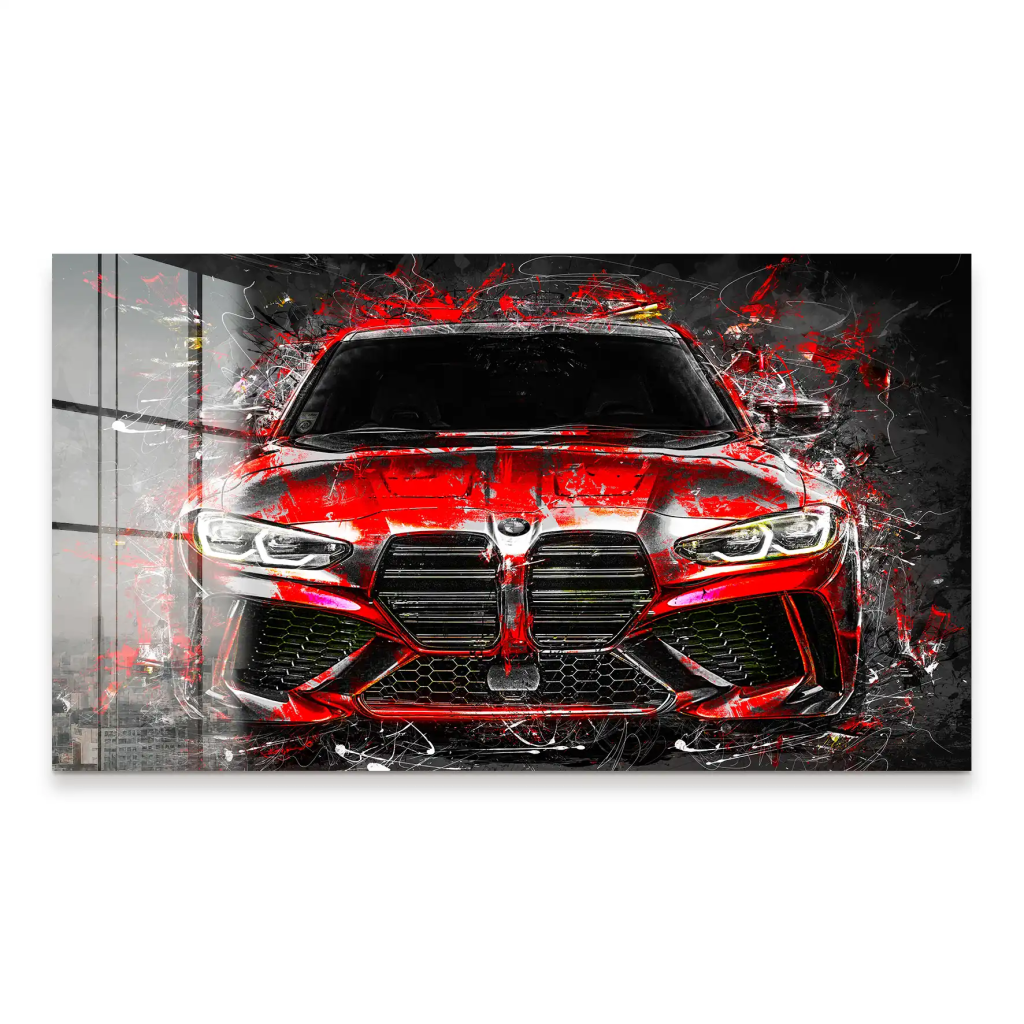 BMW M4 Abstrakt Style Acrylglas Bild INGALERIE