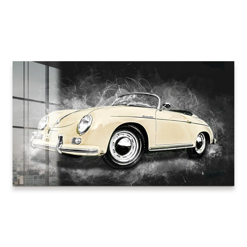 Retro Porsche Speedster Abstrakt Style Acrylglas Bild INGALERIE