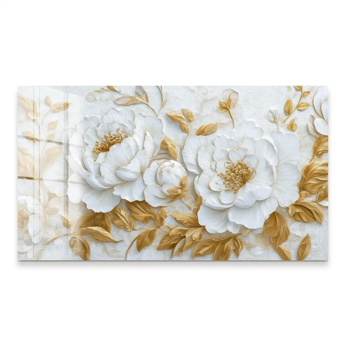 White Gold Rose Art Acrylglas Bild